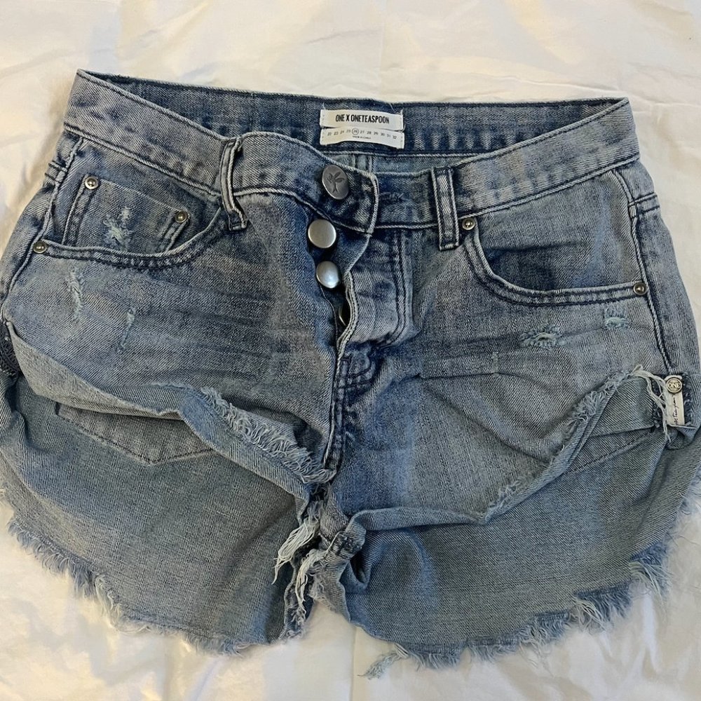 ONE TEASPOON LOW WAIST BANDITS DENIM SHORTS